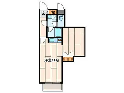 ベルヴェデーレ(ワンルーム/1階)の間取り写真