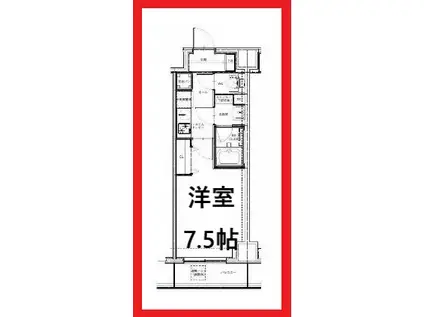ジェノヴィア南千住Vスカイガーデン(1K/5階)の間取り写真