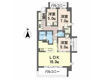 マストスタイル東白壁(3LDK/5階)の間取り写真