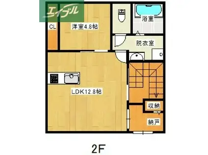 SIRIUS N棟(1LDK/2階)の間取り写真