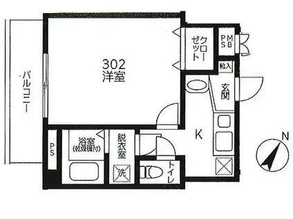 押上駅 3沿線利用可 独立台有  無(1K/2階)の間取り写真