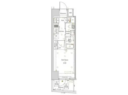 LOG初台(1K/10階)の間取り写真