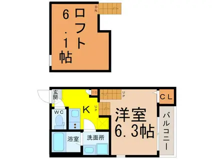 ハーモニーテラス八代町III(1K/1階)の間取り写真