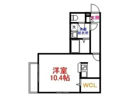 フラッツみゆき(ワンルーム/1階)の間取り写真