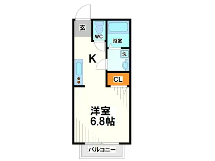 アンジェリカ(1K/1階)の間取り写真