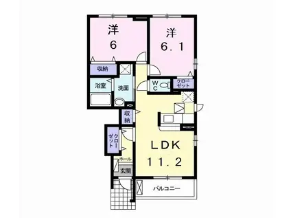 FRIEDEN(2LDK/1階)の間取り写真