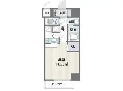 アルティザ博多駅南(1K/4階)の間取り写真