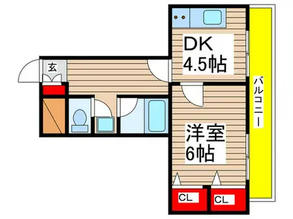 サン・ガーデン(1DK/3階)の間取り写真
