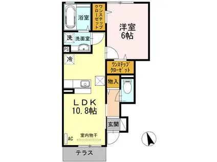 シングウッド三田(1LDK/1階)の間取り写真