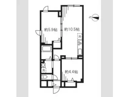 エルファーロ駒沢公園Ⅰ(2LDK/1階)の間取り写真