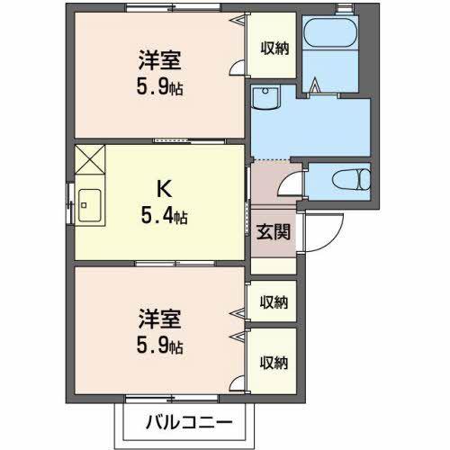 フォーレスM(2K/2階)の間取り写真