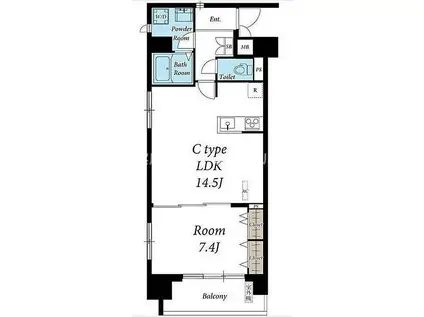 リブリ・グラン関口(1LDK/4階)の間取り写真