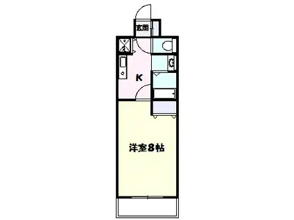 テラス東高根(1K/2階)の間取り写真