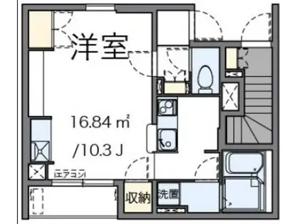 ミランダグリーンビレッジIII(ワンルーム/1階)の間取り写真