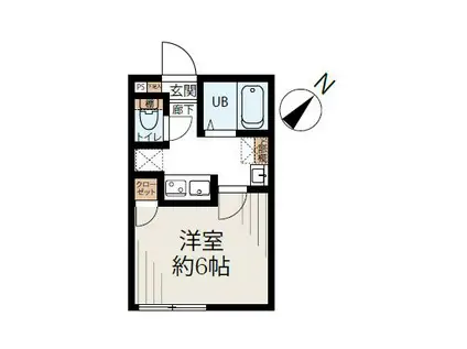 サード松戸(1K/2階)の間取り写真