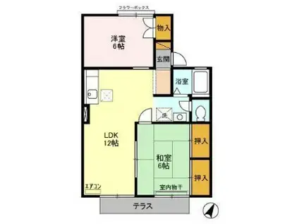 セジュールワイケー(2LDK/1階)の間取り写真