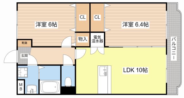ユーミーキャッスル(2LDK/2階)の間取り写真