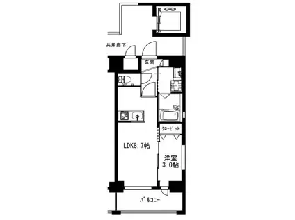 FLOWER HILLS大楠(1LDK/3階)の間取り写真