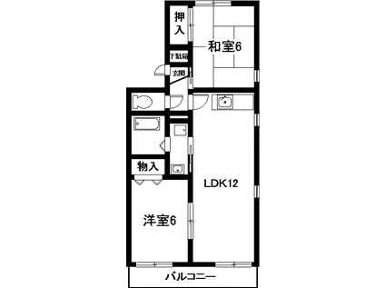 ファミール幸(2LDK/2階)の間取り写真