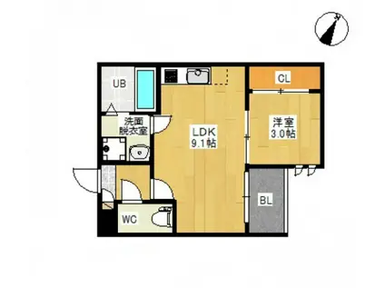 REGALEST LOTUS I(1DK/1階)の間取り写真