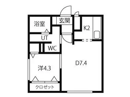 タカラノースデュオ(1LDK/3階)の間取り写真
