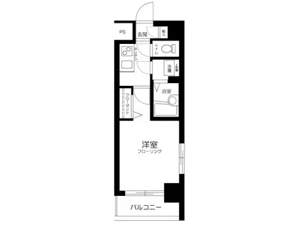 スカイコート浜松町(1K/5階)の間取り写真