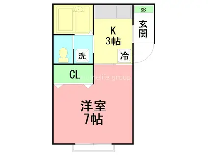 リバージュ(1K/1階)の間取り写真