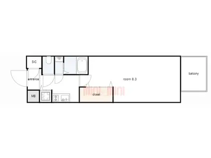 アドバンス三宮パルマ(1K/8階)の間取り写真