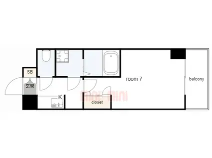 ワールドアイ神戸ハーバーランドII(1K/9階)の間取り写真