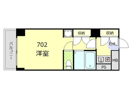 ソフィアお茶の水(1K/7階)の間取り写真