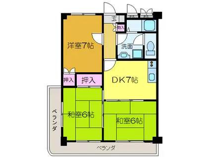 ファミールMATSUMOTO(3DK/3階)の間取り写真