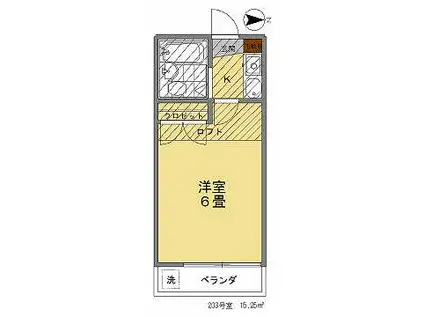 フレイグラント(1K/2階)の間取り写真