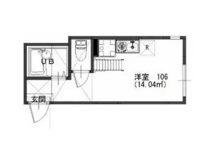 プライムテラス大和B(ワンルーム/2階)の間取り写真