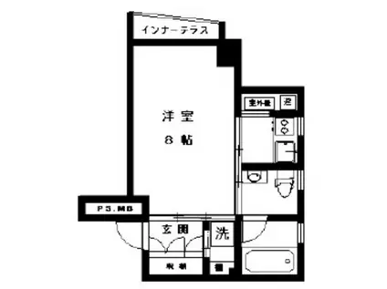 ルミノーソ四谷(1K/3階)の間取り写真