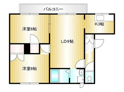 田園マンションB(2LDK/2階)の間取り写真