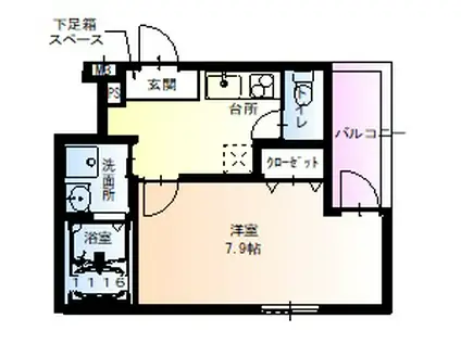 フジパレス花園西町(1K/2階)の間取り写真