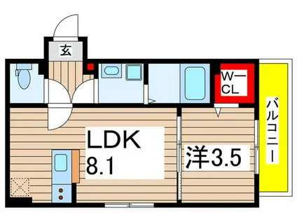 メゾン・リシュエ(1LDK/2階)の間取り写真