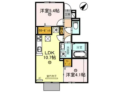 リコルド住吉(2LDK/1階)の間取り写真