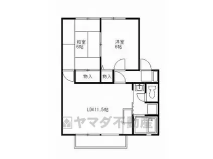 ボンヌシャンスⅠ(2LDK/1階)の間取り写真