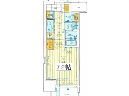 レジュールアッシュ心斎橋LUXE(1K/7階)の間取り写真