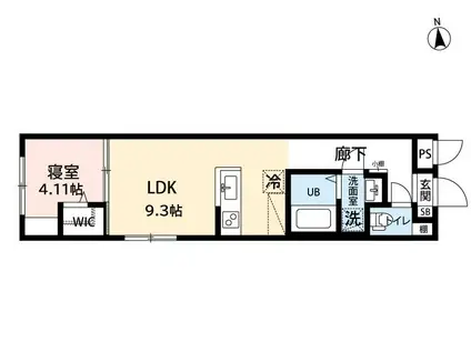 AMIRL PREMIER IMAIKE(1LDK/1階)の間取り写真