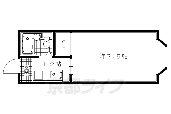 トミーハイツ(1K/1階)の間取り写真