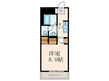 MAST中井 C棟(1K/3階)の間取り写真