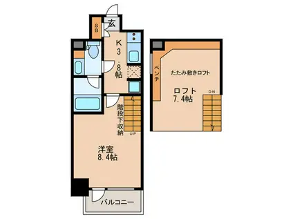 リセス大阪イースト(1K/5階)の間取り写真