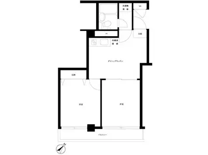 ルーブル白金(2DK/1階)の間取り写真