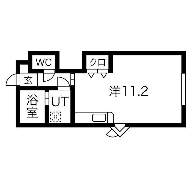 大成マンション壱番館(ワンルーム/1階)の間取り写真