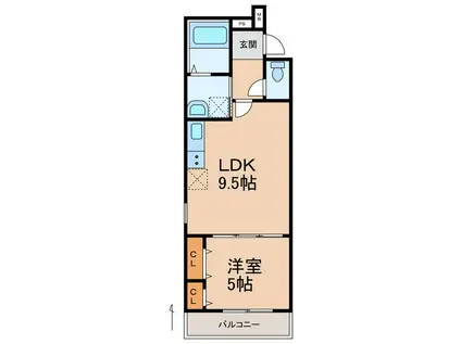フジパレス吹屋町イースト(1LDK/2階)の間取り写真