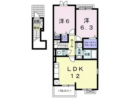 ＪＲ紀勢本線 藤並駅 徒歩6分 2階建 築14年(2LDK/2階)の間取り写真