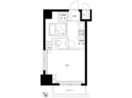ルーブル豊島千石(1K/3階)の間取り写真
