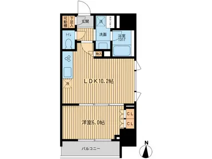 HF上野入谷レジデンス(1LDK/12階)の間取り写真